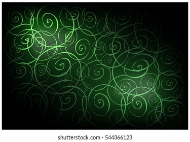Illustration of Beautiful Green Vintage Texture Wallpaper Background with Spiral Pattern for Add Content or Picture.