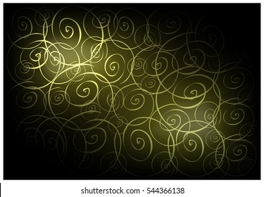 Illustration of Beautiful Green Vintage Texture Wallpaper Background with Spiral Pattern for Add Content or Picture.