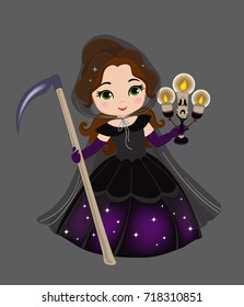 Illustration of  beautiful halloween princess.