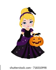 Illustration of beautiful halloween princess.
