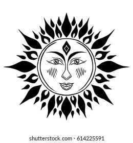 Illustration Beautiful Hand Drawn Sun Symbol Stock Vector (Royalty Free ...