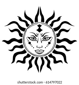 Similar Images, Stock Photos & Vectors of Beautiful sun face symbol ...