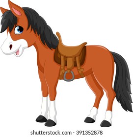 Illustration of a beautiful horse isolated on white background