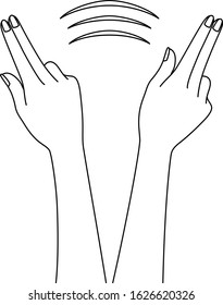 Illustration of beautiful Japanese woman swiping hand drawn in vector