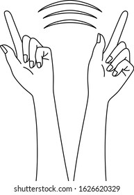 Illustration of beautiful Japanese woman swiping hand drawn in vector