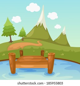 Illustration of beautiful landscape scene