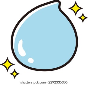 Illustration of beautiful light blue drops (moisture, sweat, tears, moisture, etc.)