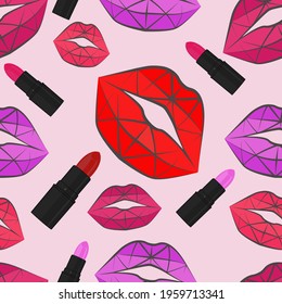 Illustration of beautiful lips. Lips vector illustration. An idea for fashion illustrations, magazines, fashion, advertising, patterns, for drawing, for different types of creativity.