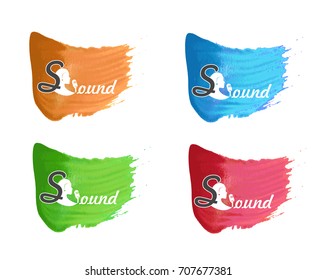the illustration - beautiful logo - on the theme of music.