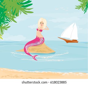 Illustration of a Beautiful mermaid 