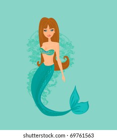 Illustration of a Beautiful mermaid