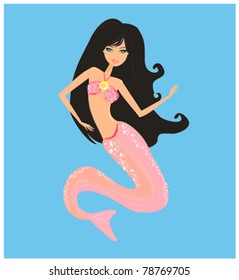 Illustration of a Beautiful mermaid