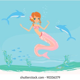 Illustration of a Beautiful mermaid