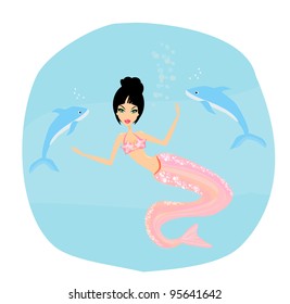 Illustration of a Beautiful mermaid