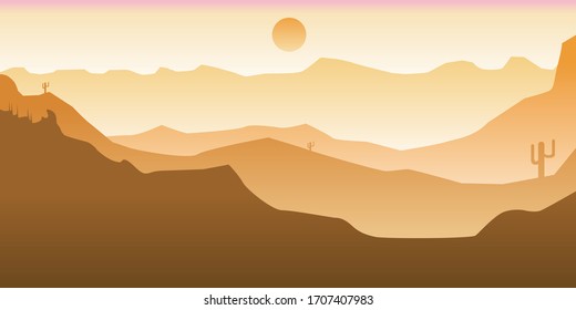 illustration of beautiful mountains landscape