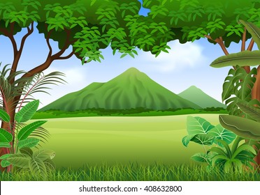 Illustration of beautiful natural landscape background