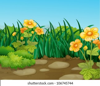 illustration of a beautiful nature landcape