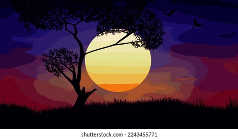 ilustración de una hermosa noche