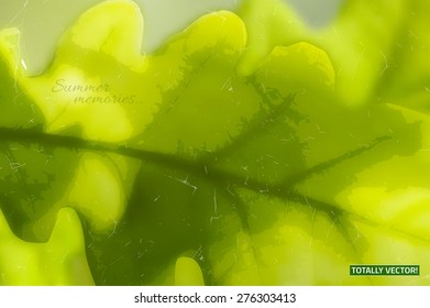 The illustration of  beautiful oak-tree branch background. Creative and unique graphic style. Totally vector image.