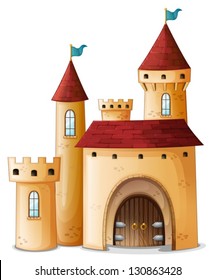 Illustration of a beautiful palace on a white background