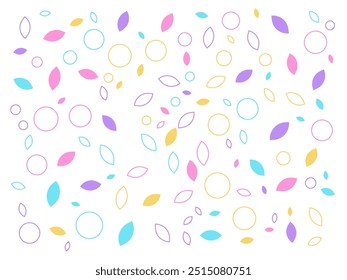 Illustration of Beautiful Pattern Leaf and Circle Pastel Color Background
