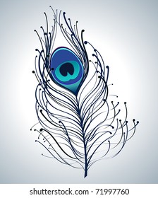 illustration of beautiful peacock feather