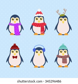 illustration of a beautiful penguin hat on a light background