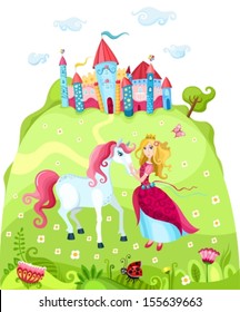 illustration with a beautiful princes