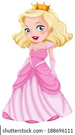 Illustration of a beautiful princess on a white background