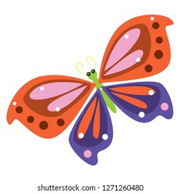 Illustration of a beautiful red butterfly