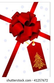 Illustration of a beautiful red glossy bow