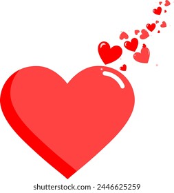 Illustration of a beautiful red heart