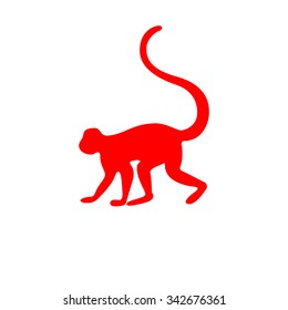 Illustration of a beautiful red monkey on a light background