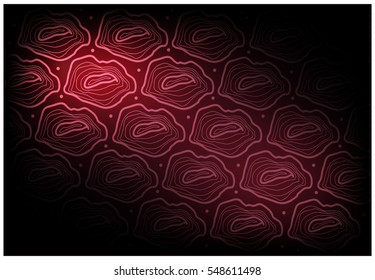 Illustration of Beautiful Red Vintage Texture Wallpaper Background with Tree Rings Pattern for Add Content or Picture.