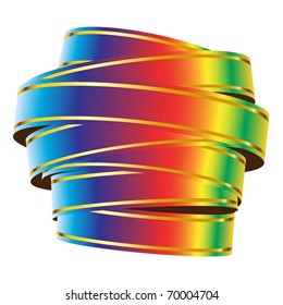 Illustration of the beautiful ribbon in a roll. Vector.