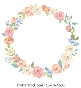 Illustration of beautiful rose frame