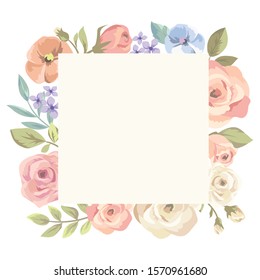 Illustration of beautiful rose frame