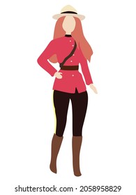 Illustration of Beautiful Royal Canadian Mounted women Police Officer.