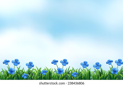 Illustration of a beautiful scene of flower field