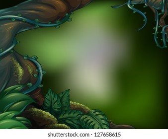 Illustration of a beautiful scene of forest