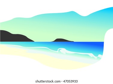 Illustration of a beautiful seascape with a place for your text