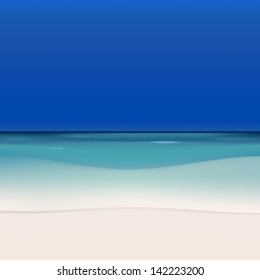 The illustration of beautiful seashore background. Vector image.