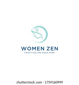 Illustration of Beautiful silhouette girl,women hair,face, salon logo 