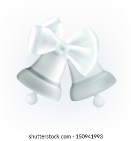 The illustration of  beautiful silver bells. Vector Image.