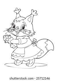 Illustration of the beautiful squirrel