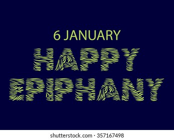 Illustration of a beautiful Stamp for Happy Epiphany.