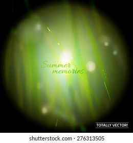 The illustration of  beautiful summer grass background. Realistic graphic style. Totally vector image.