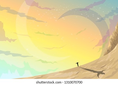 Illustration of a beautiful summer landscape