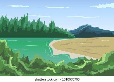 Illustration of a beautiful summer landscape