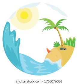 
an illustration of a beautiful summer on the beach